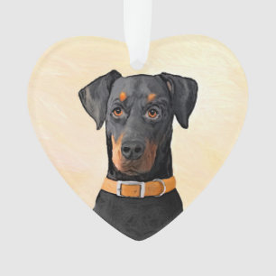 Doberman Pinscher Unzugeschnittene Malerei Origina Ornament