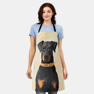 Doberman Pinscher Unzugeschnittene Malerei Origina Schürze