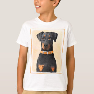 Doberman Pinscher Unzugeschnittene Malerei Origina T-Shirt
