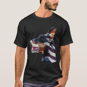 Doberman Pinscher Usa American Flag Doberman T-Shirt