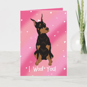 Doberman Pinscher Valentinstag Dankeskarte