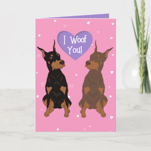 Doberman Pinscher Valentinstag Dankeskarte