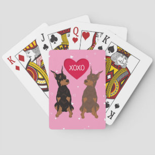 Doberman Pinscher Valentinstag Spielkarten