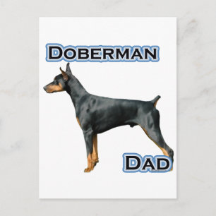 Doberman Pinscher Vater 4 Postkarte
