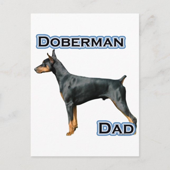 Doberman Pinscher Vater 4 Postkarte (Vorderseite)