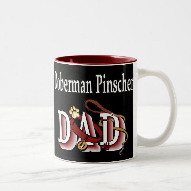 Doberman Pinscher VATER Gifts Zweifarbige Tasse (Rechts)