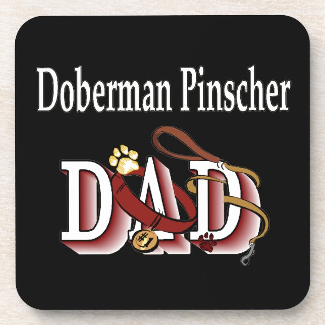 Doberman Pinscher Vater Untersetzer (Vorderseite)