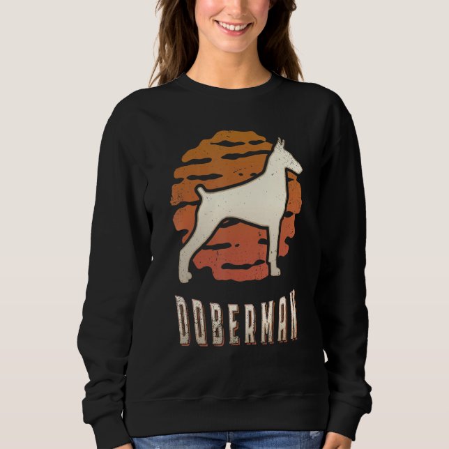 Doberman Pinscher Vintage Retro Classic Dog Sunset Sweatshirt (Vorderseite)