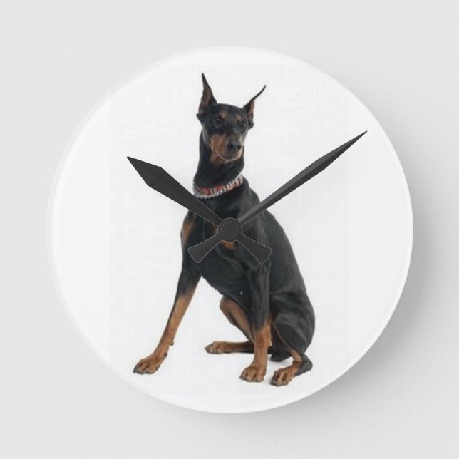 "DOBERMAN PINSCHER" WALL CLOCK RUNDE WANDUHR (Vorderseite)