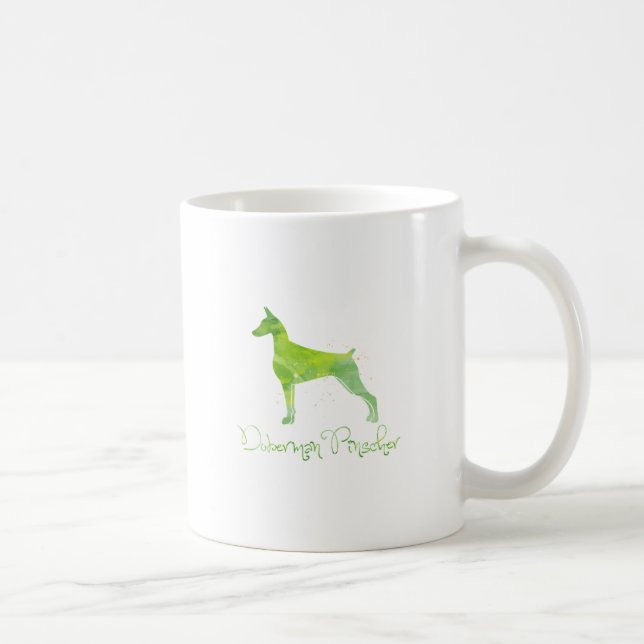Doberman Pinscher Watercolor Design Tasse (Rechts)
