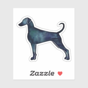 Doberman Pinscher Watercolor Silhouette Blk Aufkleber