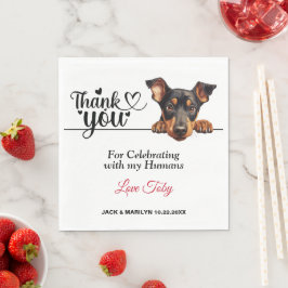 Doberman Pinscher Wedding Vielen Dank Serviette