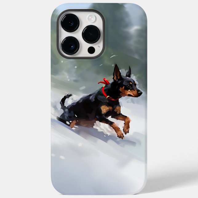 Doberman Pinscher Weihnachtsschnee Winter Case-Mate iPhone Hülle (Rückseite)