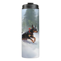 Doberman Pinscher Weihnachtsschnee Winter