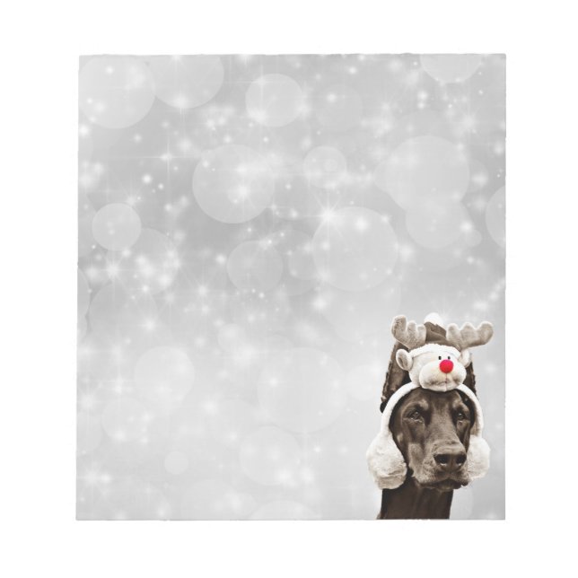 Doberman Pinscher Winter Portrait Notizblock (Vorderseite)