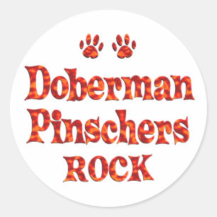 Doberman Pinschers Rock Runder Aufkleber