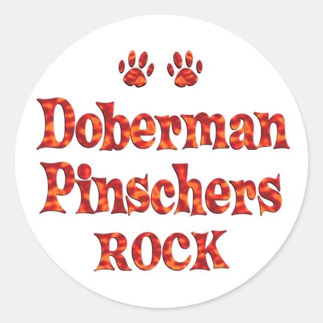Doberman Pinschers Rock Runder Aufkleber (Vorderseite)