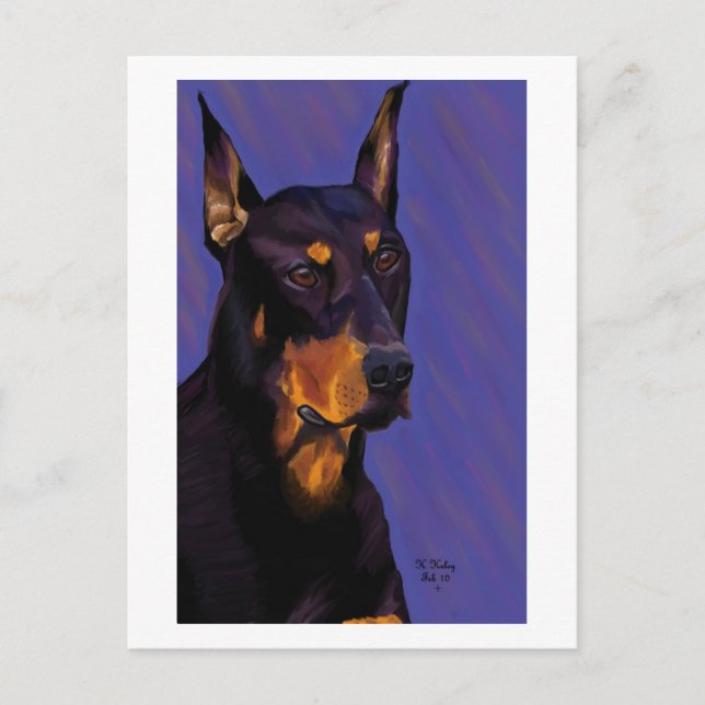 Doberman Postcard Postkarte (Vorderseite)