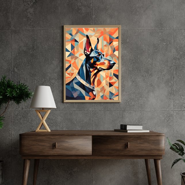 Doberman-Poster {BD-C1} Orange Black l geometrisch Poster (Von Creator hochgeladen)