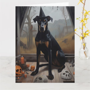 Doberman Pumpkins Halloween Beängstigend Karte