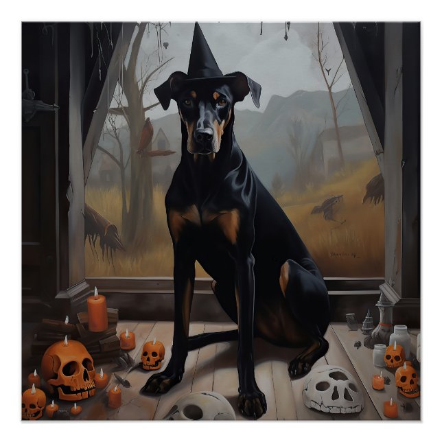Doberman Pumpkins Halloween Beängstigend Poster (Vorderseite)