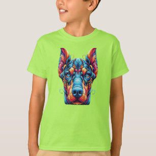 Doberman Rainbow Colorful T-Shirt