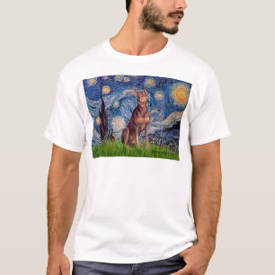 Doberman (rot) - Starry Night T-Shirt