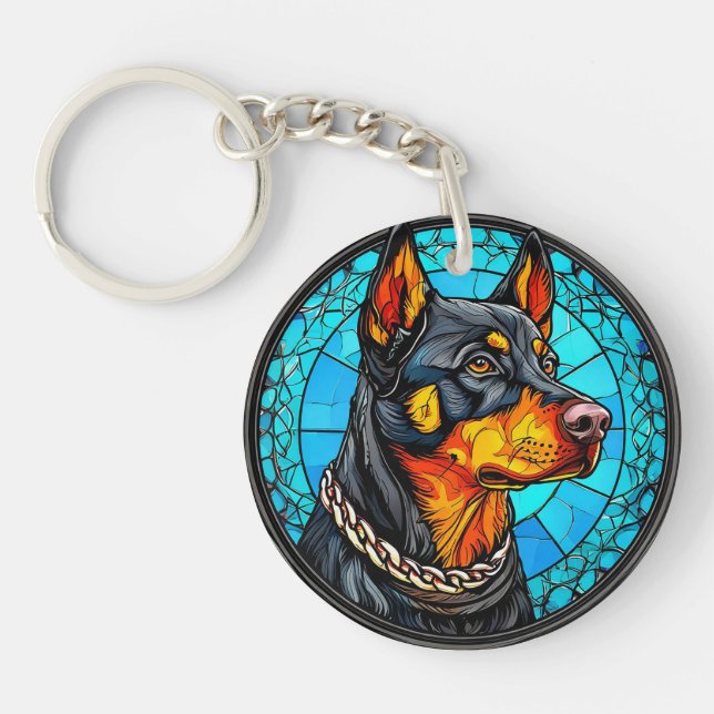 Doberman Schlüsselanhänger (Vorderseite)