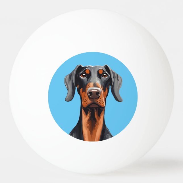 Doberman Tischtennisball (Vorderseite)