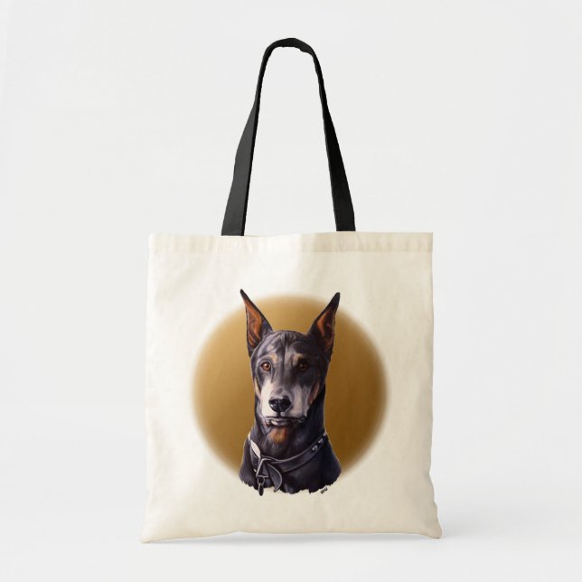Doberman Tote Bag Maßgeschneiderte Doberman Pinsch Tragetasche (Vorne)