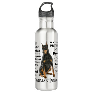 Doberman Tracks Wasserflasche Edelstahlflasche