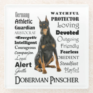 Doberman Traits Glass Untersetzer