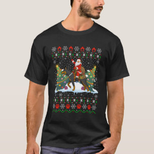Doberman Ugly Xmas Geschenk Santa Riding Doberman T-Shirt