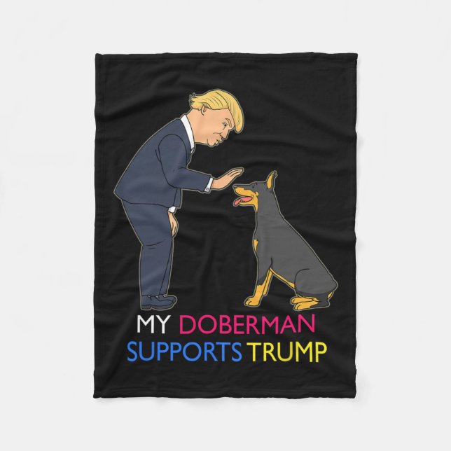 Doberman unterstützt Trump-Geschenk Doberman Pinsc Fleecedecke (Vorderseite)