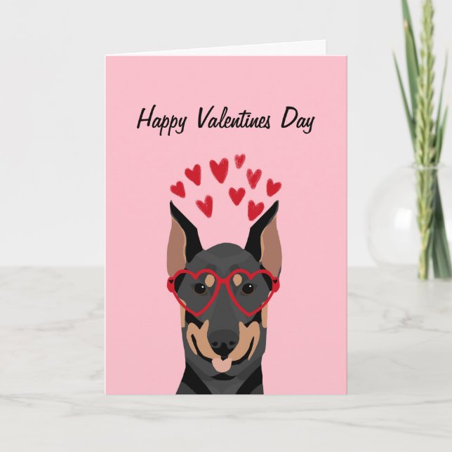 Doberman Valentinstag Liebe Card Feiertagskarte (Vorderseite)