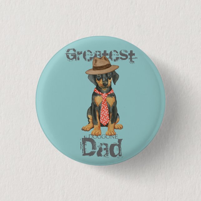 Doberman Vater Button (Vorderseite)
