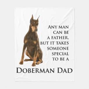 Doberman Vater Fleece Blanket