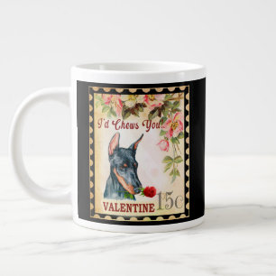 Doberman Vintage Valentinstag Lustiger Hund mit Ro Jumbo-Tasse