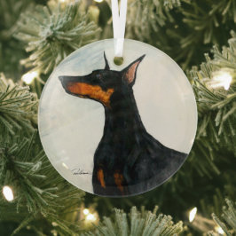 Doberman von Hevener Ornament Aus Glas