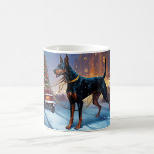 Doberman Weihnachts-Feiertage Kaffeetasse