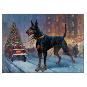 Doberman Weihnachts-Feiertage Schneidebrett