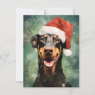 Doberman Weihnachtsmalerei Feiertagskarte