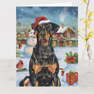 Doberman Winter Wonderland Christmas Joy Karte