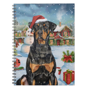 Doberman Winter Wonderland Christmas Joy Notizblock