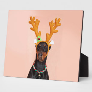 Doberman with Horns of a Deer Fotoplatte
