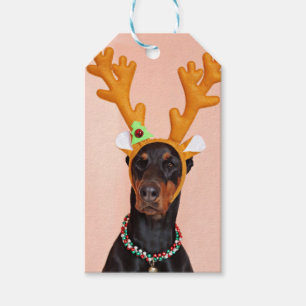 Doberman with Horns of a Deer Geschenkanhänger
