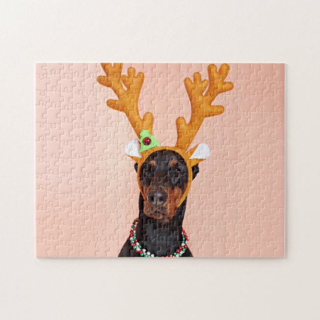 Doberman with Horns of a Deer Puzzle (Horizontal)