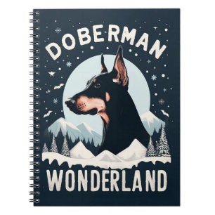 Doberman Wonderland - Snowy Dog Lover Themed Notizblock