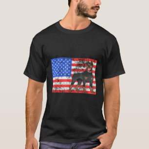 Dobermann American Flag Doberman Dog Owner Usa Pin T-Shirt