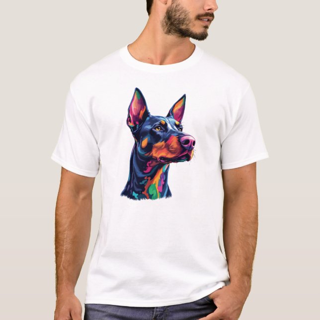 Dobermann Bunt  T-Shirt (Vorderseite)